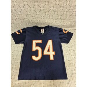 Chicago Bears #54 NFL Football Jersey Navy Blue Orange Kids Small (8) Youth